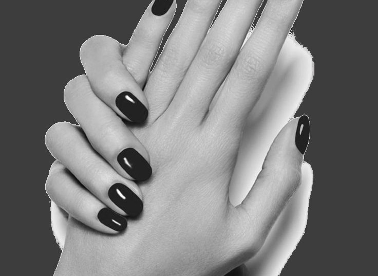 Close up view of slim hands held together.