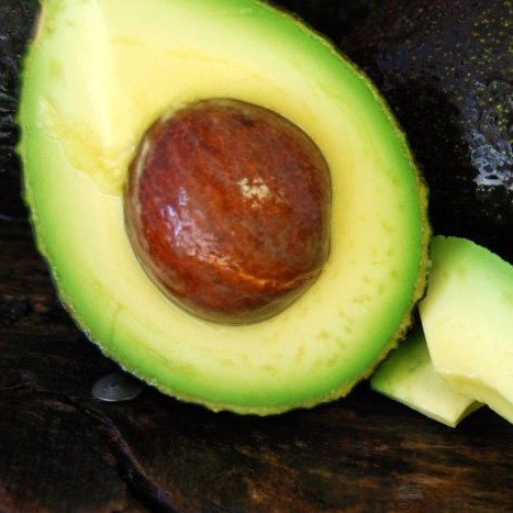 Sliced in half avocado