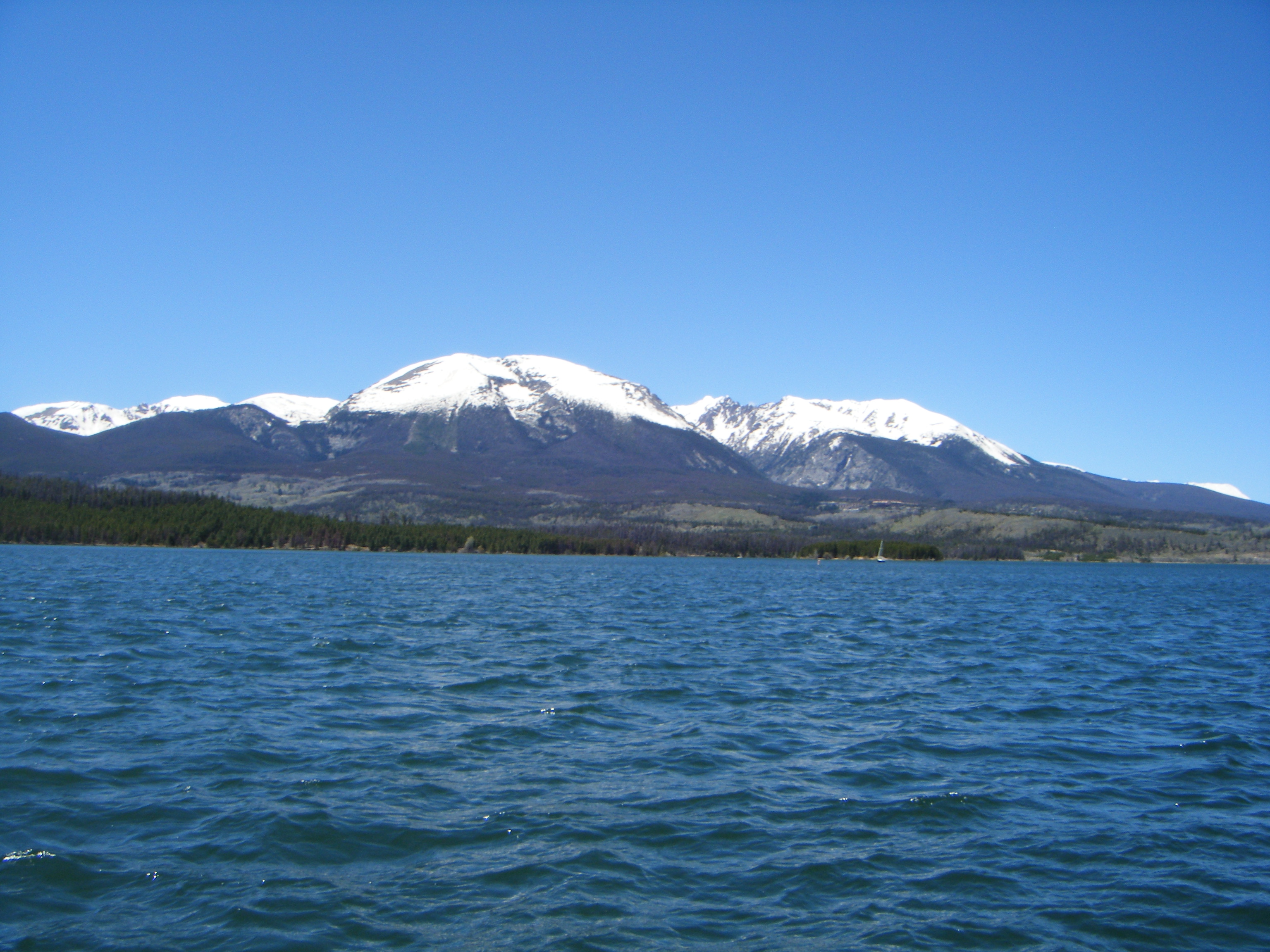 Lake with a mountain as the backdrop