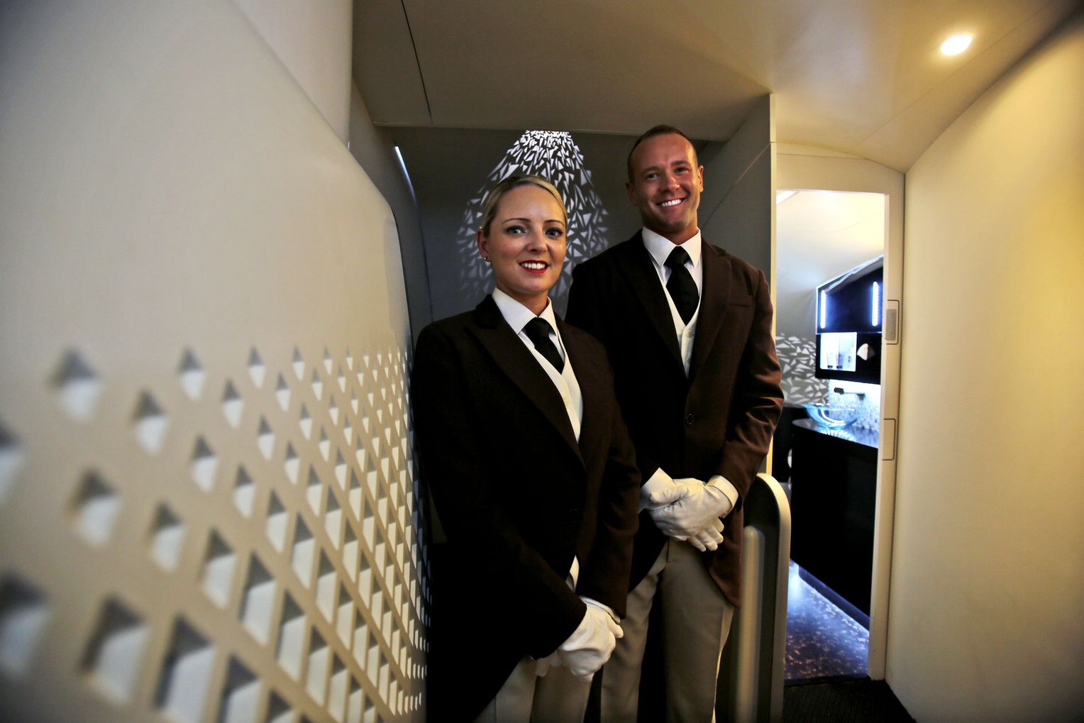 Two buttlers in a high-end hotel